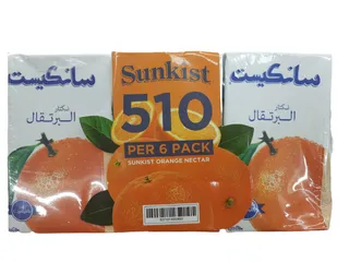 Sunkist Orange Nectar Drink, 6x250ml