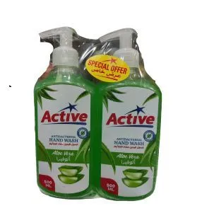 Active Antibacterial Hand Wash Aloe Vera 2 pcs x 500 ml