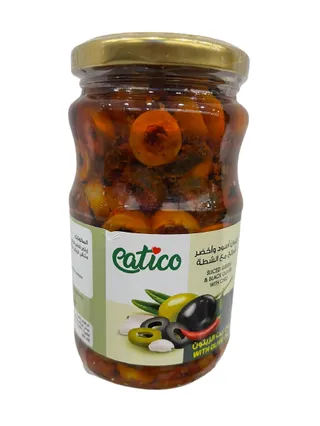 Eatico Sliced Green & Black Olives With Chilli With Olive Oil 335 g