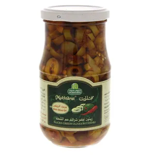Halawani Sliced Green Olives Chilli 2 pcs x 325 g