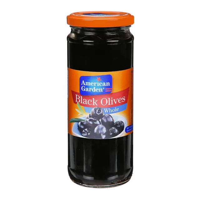 American Garden Whole Black Olives 450g