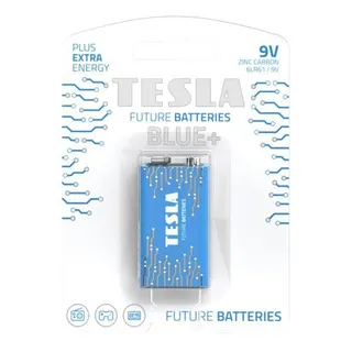 Tesla Blue Zinc Carbon Baterie 9V 6F22