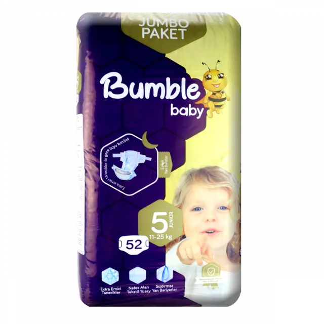Bumble Diaper Jumbo Pack Size 5 (11-18 Kg) 52 Pcs