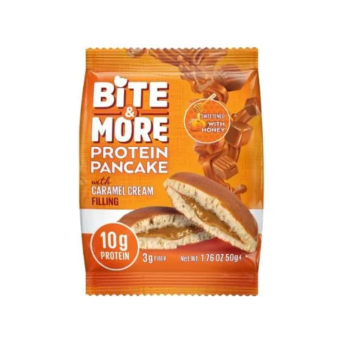Bite & More Caramel Cream Filled Protein Pancake, 50g