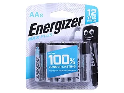 Energizer Max Plus Alkaline Battery AA, 8 Pieces