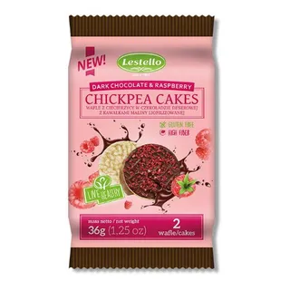 Lestello Dark Chocolate & Raspberry Chickpea Cakes 36g