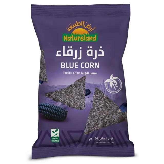 Natureland Organic Blue Corn Tortilla Chips, 45g
