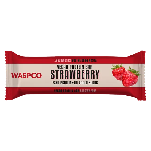 Waspco Strawberry Vegan Protein Bar, 40g