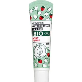 Monoprix Organic Children'S Toothpaste 3 To 6 Years Strawberry Taste 50 Ml