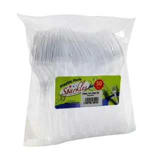 Plastic Fork Clear 50 Pcs