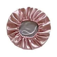 Hair Essentials Satin Bonnet Pink Silver