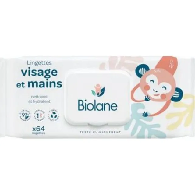 Biolane Lingettes Bebe For Face & Hand 64 Wipes