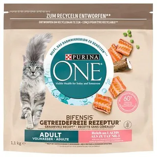 Purina One Grain Free Salmon Kibble For Adult Cats 1.1Kg