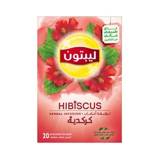 Lipton Herbal Infusion Hibiscus Tea Bags, 20 Pieces