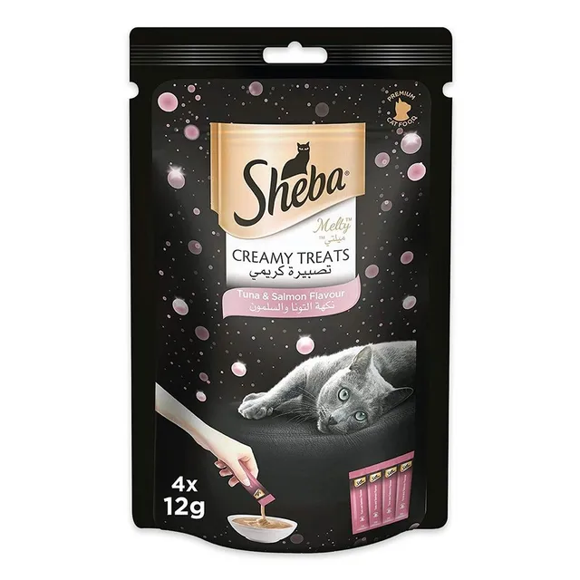 Sheba Melty Creamy Treats Tuna & Salmon Flavor Cat Food, 4x12g