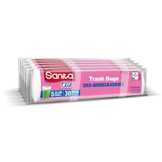 Sanita Club Biodegradable Trash Bags, 5 Gallons, 5x30 Bags