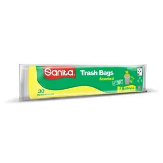 Sanita Biodegradable Trash Bags, 8 Gallons, 30 Bags