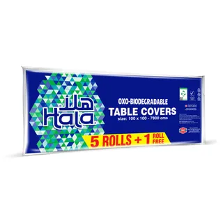 Hala Bio Table Cover, 100x100cm, 78 Sheets, 6 Rolls
