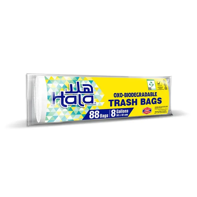 Hala Biodegradable Trash Bags, 8 Gallons, 88 Bags