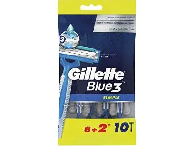 Gillette Blue3 Simple Disposable Razors 8+2 Pieces