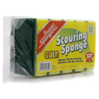 Super Spongex Gold Scouring Sponge, 5 pieces
