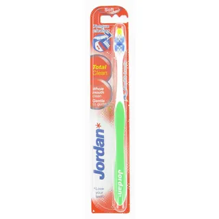 Jordan Total Clean Green Soft Toothbrush with Tongue Cleaner, 1 Piece