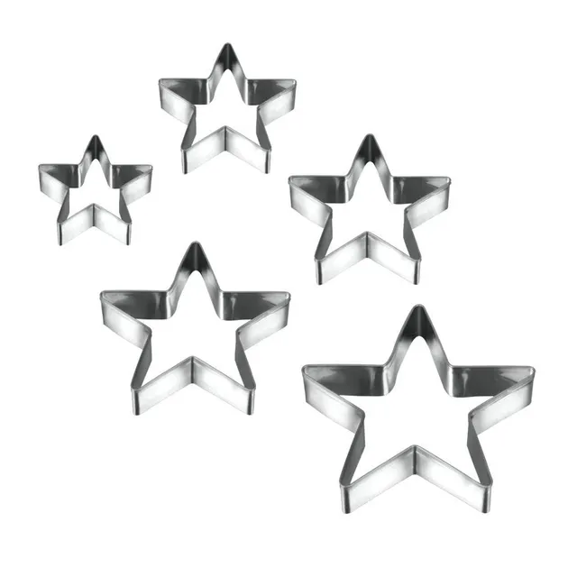 Metaltex Stainless Steel Star Cookie Cutters, 5 Sizes