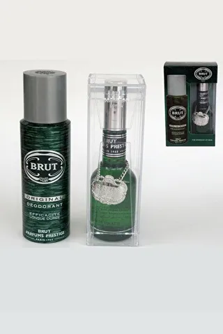 Brut Eau de Toilette Deodorant Medallion Men Perfume Set, 100ml + 200ml