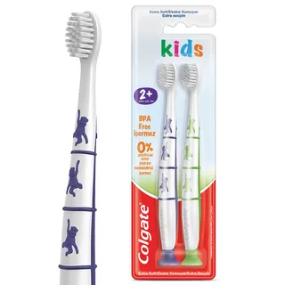 Colgate BPA-Free Soft Toothbrush for Kids 2+Years, 2 Pieces