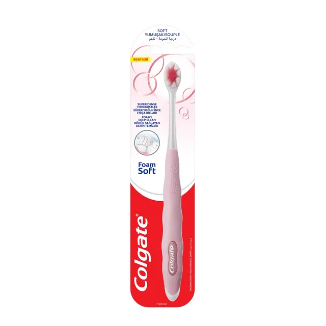 Colgate FoamSoft Super Dense Thin Soft Bristle Toothbrush Assorted Colours - 1 pack