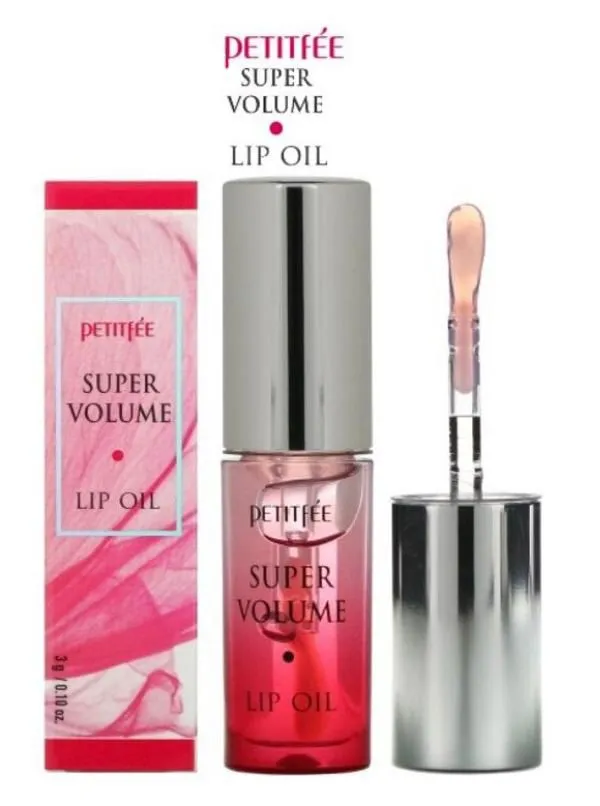 PETITFEE - Super Volume Lip Oil, Revitalize, Nutrition & Volume Care. Fills With 6 Organic Moisturization Herbs. Patented. 0.1 Oz. (3g). Korea. 850382