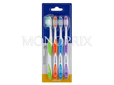 Monoprix Lot Tooth Brush Medium 4s