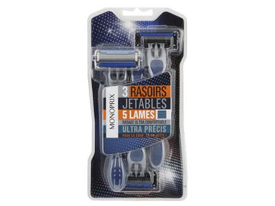 Monoprix Disposable Razors 5 Blades 3'S