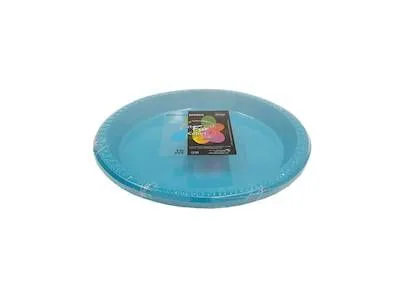 Fun Plastic Colored Plate Turquoise 25Cm 10 Pieces
