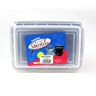 Sparkle MV Rectangular Container Clear, 5 Pieces