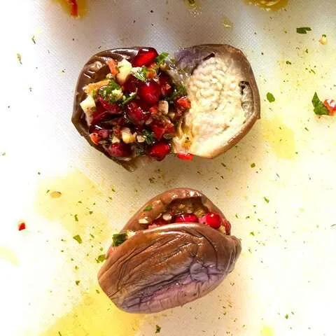 Eggplant Makdous with Walnut & Oil Jordan
