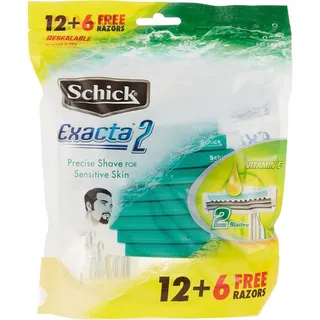 شيك إكزاكتا 2 حساس حلاقات يدوية 12 + 6 قطع