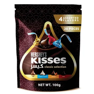 هيرشيز كيسز كلاسيك سيليكشن 4 نكهات شوكولاتة، 100جم