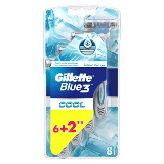 Gillette Blue 3 Cool Disposable Razors 6+2 Pieces