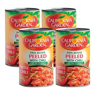 California Garden Peeled Foul W/Chilli 15% Off 450 g x 4 Pcs