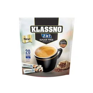 Klassno 2in1 Sugar Free Coffee Mix Sachets, 12x20g