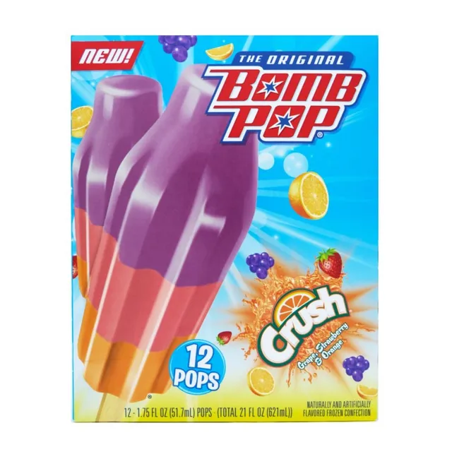Blue Bunny Bomb Pop Crush Popsicles, 12 Pieces