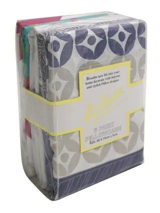 Active Luxury Pillow Case - Assorted Colors, 6 Pieces