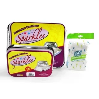 Sparkles Aluminium Container, 70 Pieces