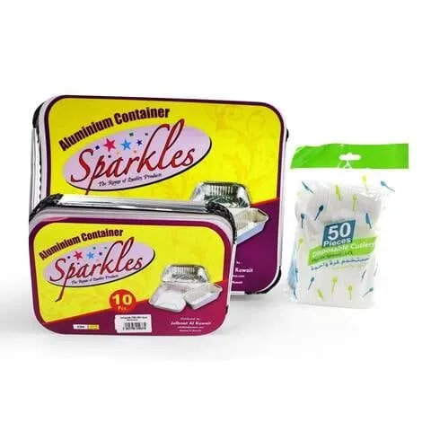 Sparkles Aluminium Container, 70 Pieces