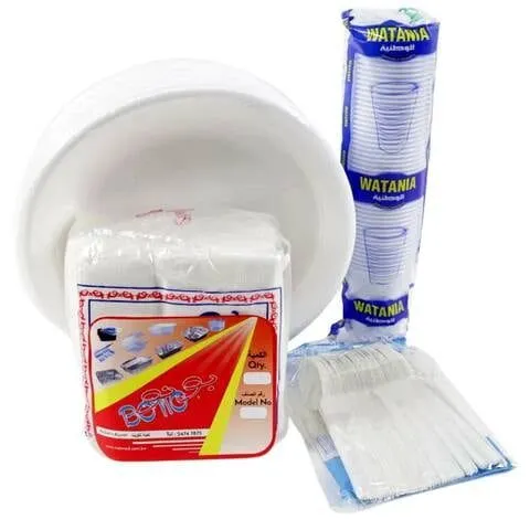 Foam Plate + Spoon + Napkin + Cup
