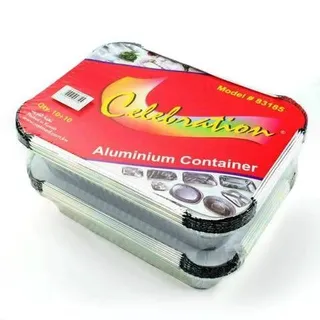 Celebration Rectangular Aluminium Container with Lid