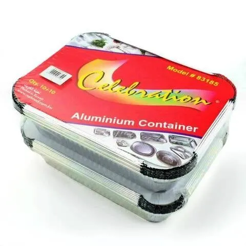 Celebration Rectangular Aluminium Container with Lid