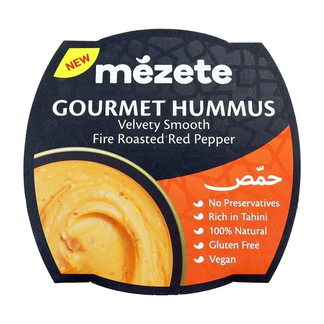 Mezete Fire Roasted Red Pepper Hummus, 215g
