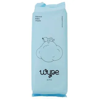 Wype Natural Baby Wipes, 60 Wipes
